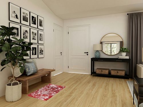 Christmas Rugs Fluffy Bath Rugs, Christmas Background with Snowflakes Red Bathroom Rug Kitchen Rug Soft Fuzzy Mat Carpet ShaggyShower Rug Water Absorbent in Transitional Minimalistic Entryway