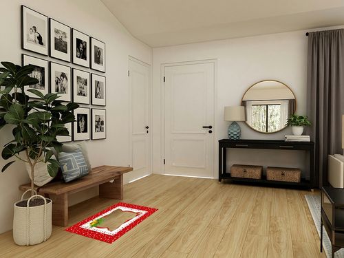 Rectangular Area Rug for Living Room, Bedroom, Christmas Non-Slip Residential Carpet, Kitchen Rugs, Christmas Red Star Winter Xmas Bell Floor Mat with Rubber Backing 2' x 3' in Transitional Minimalistic Entryway