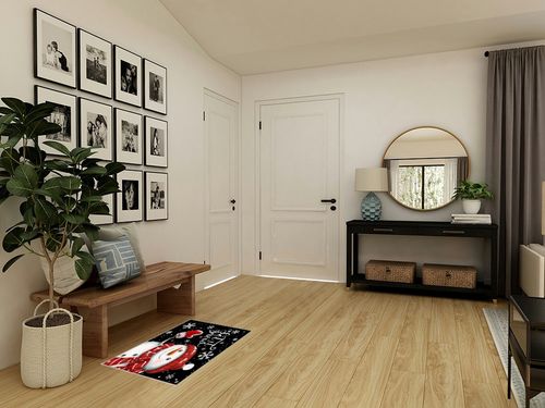 OComster Christmas Rectangle Shape Large Area Rugs - 2 x 3 Feet Xmas Red Snowman Snowflake Black - (Non-Woven + Rubber) Low File Floor Mat in Transitional Minimalistic Entryway