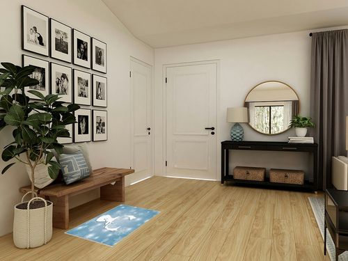 Area Rugs Non-Slip Washable Rug Merry Christmas Deer Dreamy Snowflake Blue Indoor Rug Rubber Backing Floor Mats Home Decor Carpet for Living Room Dining Room Non Shedding 2x3 Ft in Transitional Minimalistic Entryway