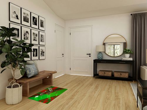 Christmas Area Rug for Living Room Bedroom 2x3, Large Runner Rug Carpet Washable Rugs Non-Shedding Floor Cover Mat for Kitchen Dining Kids Room Decor Xmas Tree Truck 3D Space Red Green in Transitional Minimalistic Entryway