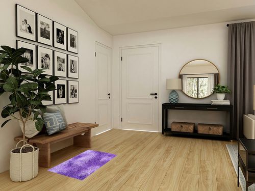 DweIke Fluffy Area Rugs for Bedroom Living Room, 4x6 Feet Indoor Carpets for Boys Girls Teenagers and Adults, Tie-Dyed Fuzzy Plush Rugs, Super Soft Kids' Rugs, Nursery Decor Rugs, Purple in Transitional Minimalistic Entryway