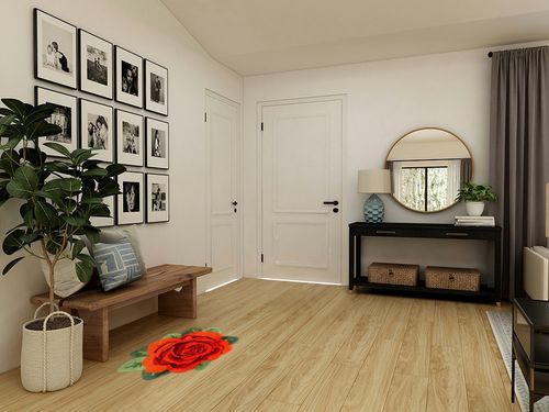 USTIDE Fluffy Rose Rug,Soft Rose Bath Rug Handmade Doormat Rug Modern Carpets Washable Floor Mat for Bathroom,Porch Door High Pile in Transitional Minimalistic Entryway