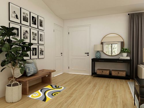 Shag Door Mats Bath Rugs Ginger Grey White Black Swirling,Soft Fluffy Doormats Non Slip Carpet Ombre Abstract Lines Art,Shaggy Fuzzy Area Throw Rug for Kitchen/Bathroom/Bedroom/Living Room 20x31.5In in Transitional Minimalistic Entryway