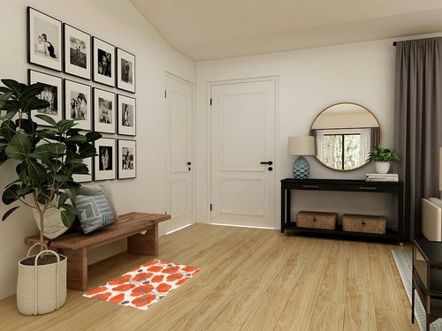Watercolor Red Poppy Plush Shag Bath Rugs Red Blossoms Flowers Soft Fluffy Floor Doormat Carpet,Non-Slip Door Mats for Living Room Bedroom Kitchen Entryway Retro Abstract Bouquet in Transitional Minimalistic Entryway