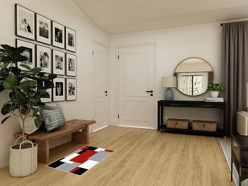 Red Black Geometric Area Rugs Indoor Non-Slip Rectangle Rug 2x3 ft, Abstract Color Block Red Black Gray Rug Rubber Backing Floor Mats Contemporary Home Decor Carpet for Entryway Living Room in Transitional Minimalistic Entryway