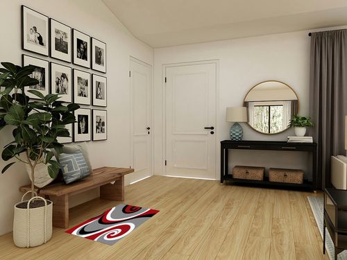 Rectangular Area Rug for Living Room, Bedroom, Red Black Non-Slip Residential Carpet, Kitchen Rugs, Modern Gray Moire Geometric Abstract Art Floor Mat with Rubber Backing 2' x 3' in Transitional Minimalistic Entryway