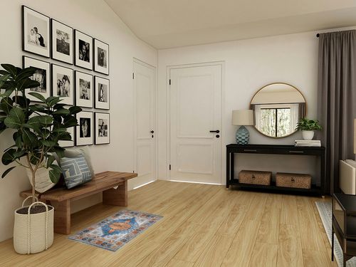 TENGTENGLINK Area Rugs (Gray & Pink, 5x7 ft) in Transitional Minimalistic Entryway