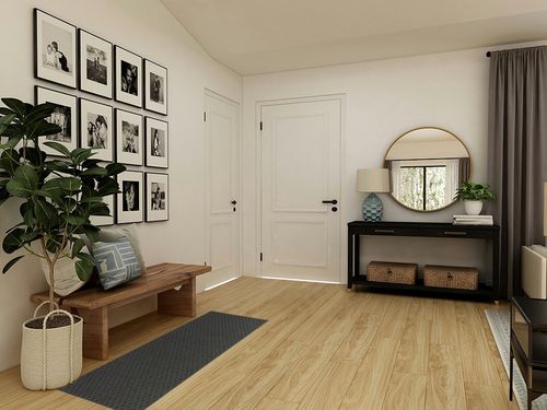 Cinder Gray Town Square Living Room Runner in Transitional Minimalistic Entryway