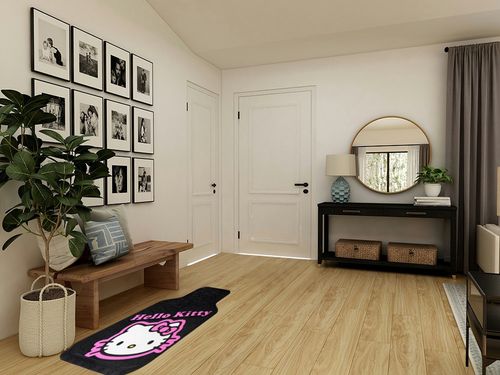 Plasticolor 001502R01 Sanrio Hello Kitty Collage Universal Fit Car Truck SUV Front Floor Mats Pair in Transitional Minimalistic Entryway
