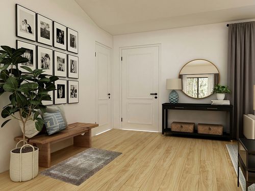 GER-07 Moss / Salmon Accent Rug in Transitional Minimalistic Entryway