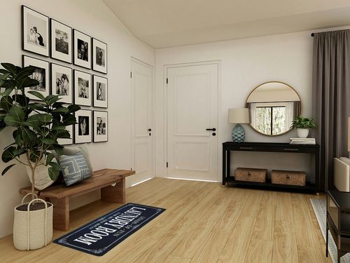 ROMAMIGO Laundry Room Rug Runner Non Slip Laundry Mats Mudroom Runner Farmhouse Kitchen Floor Mat Bathroom Laundry Room Decor Accessories(Black, 20 X 47 inch) in Transitional Minimalistic Entryway