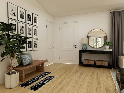 Laundry Room Rug Runner 20''x48'' Non Slip for Laundry Room Decor Washable Farmhouse Kitchen Floor Mat Bathroom Area Rugs for Laundry Room Home Decor Accessories Black03 in Transitional Minimalistic Entryway