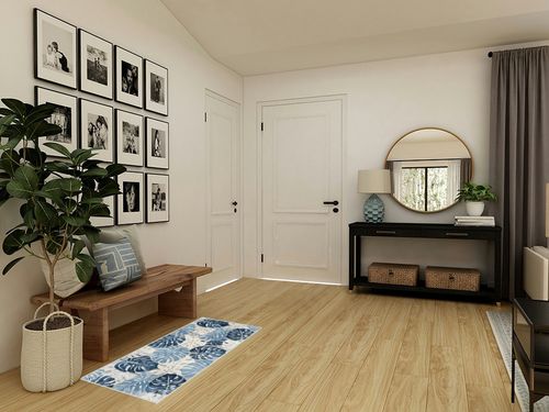 Wonnitar Tropical Washable Runner Rug 2x4.3,Non-Slip Monstera Leaf Blue Kitchen Rug Runner Carpet,Soft Low Pile Laundry Room Rug Runner Non-Shed Floor Mat for Bedroom Bathroom Bedside in Transitional Minimalistic Entryway