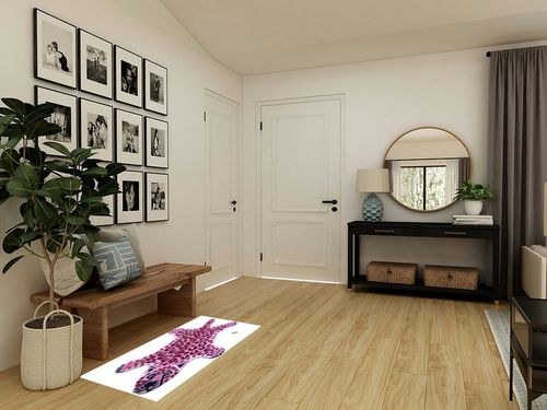 Leopard Print Rug Faux Animal Printed Cowhide Skin Rug Cheetah Area Rugs Carpet Cute Leopard Rugs for Playroom Livingroom, 43.2in L x 28.8in W / 2.4 x3.6 Feet (Pink) in Transitional Minimalistic Entryway