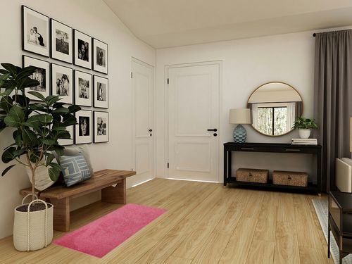 Bright House Solid Color Area Rug Pink - 2' x 4' A-DC4 in Transitional Minimalistic Entryway