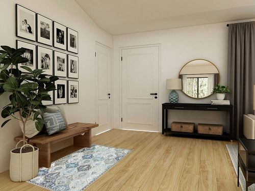 Beeiva Washable Bedroom Kitchen Area Rug in Transitional Minimalistic Entryway