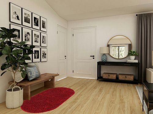 Everyday Shag Rug Red 3x5 Oval in Transitional Minimalistic Entryway
