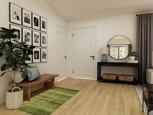Unique Loom Del Mar Collection Area Rug - Lucille (3' 3" x 5' 3" Rectangle, Green/ Hunter Green) in Transitional Minimalistic Entryway