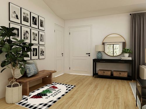 Area Rug, Black Buffalo Plaid Xmas Tree Merry Christmas Rug, 2x3 Feet Rugs for Living Room Bedroom Kids Room Kids Room Nursery Classroom, Non-Slip Comrft Carpet Washable Rug in Transitional Minimalistic Entryway