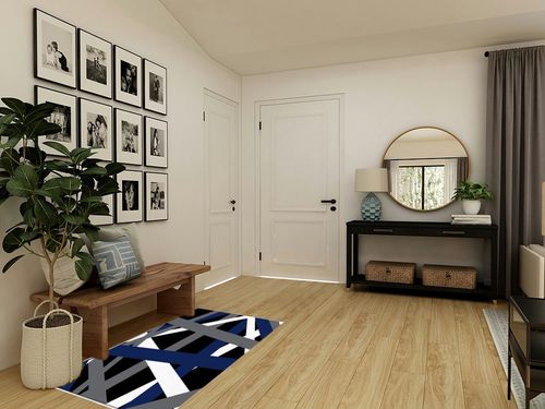 Large Area Rug, Blue Black Grey Geometric Non-Slip Indoor Accent Area Carpet, Modern White Abstract Art Striped Fluffy Shaggy Runner Rug for Living Room, Bedroom, Kids Room, 2'7"x 5" in Transitional Minimalistic Entryway