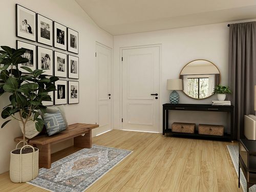 Lahome Oriental 3x5 Area Rug Washable, Non-Slip Soft Bohemian Rugs for Bedroom Gold Kitchen Rug, Low-Profile Vintage Front Door Floor Carpet for Entryway Living Room Bathroom, Tan in Transitional Minimalistic Entryway