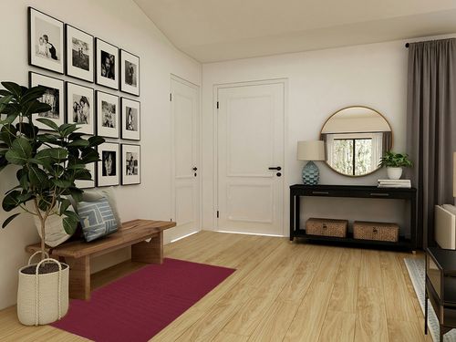 Garland Rug Town Square 3-Feet by 5-Feet Area Rug Chili Red in Transitional Minimalistic Entryway