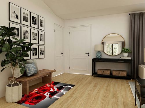 Valentine's Day Area Rugs, 3x5ft, Modern Light Luxury Romantic Indoor Red Rose Flowers and Wine Carpet, 3D Hd Print Art Large Rug,for Room Sofa Living Room Rug Bedroom Home Decor Rug in Transitional Minimalistic Entryway