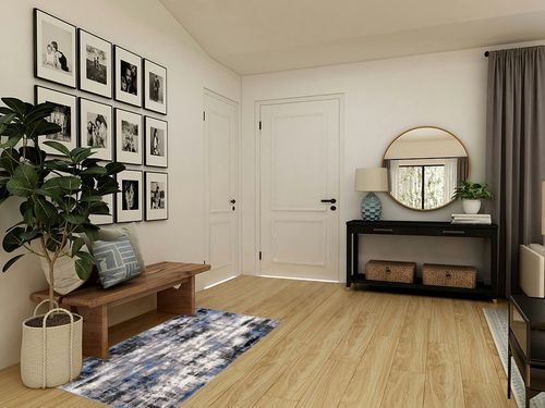 Rugshop Tralee Modern Abstract Stain Resistant Area Rug 3' 3" x 5' Blue in Transitional Minimalistic Entryway