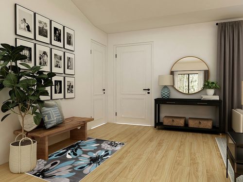 Rugshop Modern Flowers Area Rug 3'3" x 5' Blue in Transitional Minimalistic Entryway