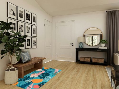 UBTKEY Small Area Rug 3x5, Ultra-Thin Non Slip Washable Rugs, Botanical Print Boho Entryway Rug Entrance Carpet for Entryway Front Door Entry Bedroom (Dark Green, 3' x 5') in Transitional Minimalistic Entryway