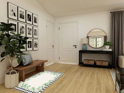 Eucalyptus Leaves Area Rug, 2'7'' x 5' Indoor Outdoor Area Rugs with No-Slip Backing, Easy to Clean, Perfect for Living Room/Bedroom/Patio/Picnic/Decking, Green Plant with Black White Buffalo Plaid in Transitional Minimalistic Entryway