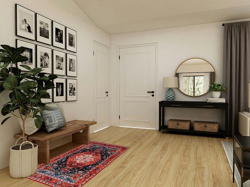 ULTSOFE Area Rug, 3x5 Feet Rug Vintage Rugs Throw Rugs for Bedroom Living Room Dining Room, Print Rug Retro Soft Floor Rugs, Non-Slip Non-Shedding Low-Pile Washable Carpet, Red in Transitional Minimalistic Entryway