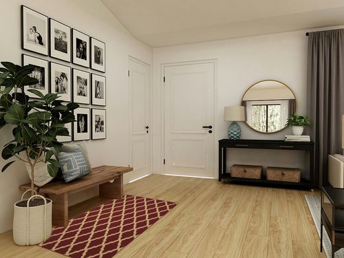 Machine Washable Trellis Design Non-Slip Rubberback 3x5 Traditional Area Rug for Living Room, Bedroom, Kitchen, 3'3 x 4'11", Red in Transitional Minimalistic Entryway
