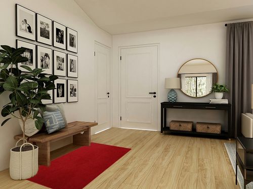 Bright House Solid Color Area Rug Red - 3' x 5' A-DC4 in Transitional Minimalistic Entryway