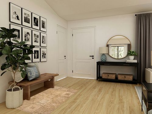 Rugs USA x Lauren Liess Juniper Tiled Jute Area Rug, 3x5, Natural in Transitional Minimalistic Entryway