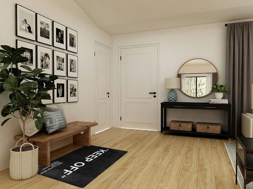 RHYII Keep Off Rug Modern Large Carpet Non-Slip Mat for Living Room Bedroom Desk Wood Floor Home Decoration Area Rugs 31x47inch, Black in Transitional Minimalistic Entryway