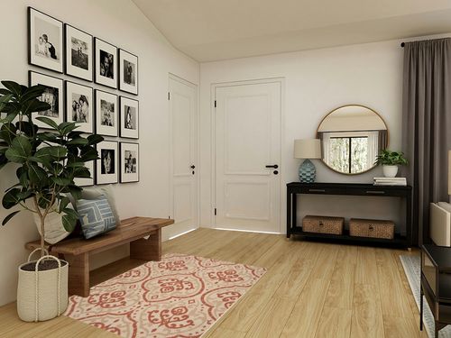 Safavieh Martha Stewart MSR4114-23112 4'0" x 5'7" Beige / Terracotta Area Rug in Transitional Minimalistic Entryway