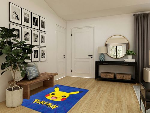 Northwest Pokemon Burst Pika Silk Touch Throw Blanket, 46" x, 60" in Transitional Minimalistic Entryway