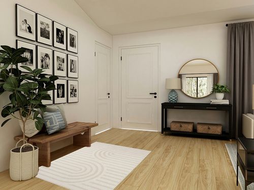 LUXE WEAVERS Modern Geometric Cream 4x5 Area Rug, High Low Texture Carpet in Transitional Minimalistic Entryway