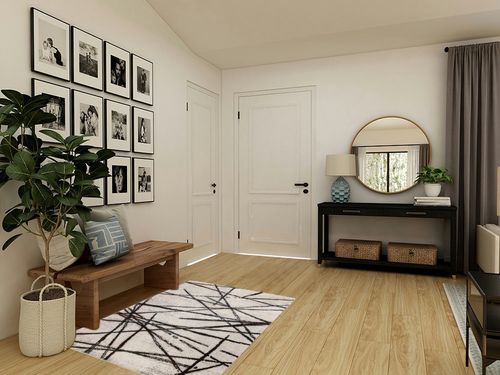 Leesentec Area Rugs Soft Modern Rug Carpet Geometric Stripe Rug Non Slip Imitation Cashmere Rug for Bedroom Living Room Floor Mat (3.9' * 5.2', Stripe) in Transitional Minimalistic Entryway