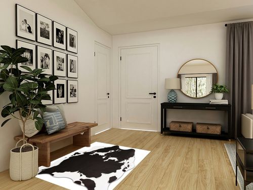MACEVIA Faux Cowhide Rug Cute Cow Print Rug Animal Area Carpet Western Decor for Living Room Bedroom Non-Slip 59" L x 47.2" W(4.9ft x 3.9ft) Black and White in Transitional Minimalistic Entryway
