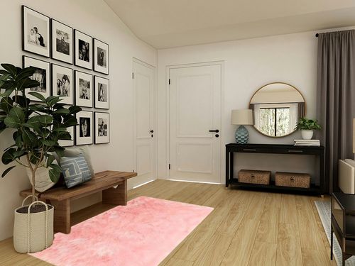 GHOUSE Light Pink 4 ft. x 6 ft. Silky Faux Fur Sheepskin Shag Fluffy Fuzzy Area Rug in Transitional Minimalistic Entryway