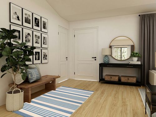 Safavieh Beach House Rug Collection BHS222M - Beige / Blue - 4' x 6' in Transitional Minimalistic Entryway