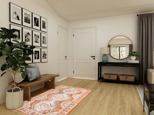 Filey Oriental Terracotta/Ivory Area Rug Mistana Rug Size: Rectangle 4'1" x 6'1" in Transitional Minimalistic Entryway