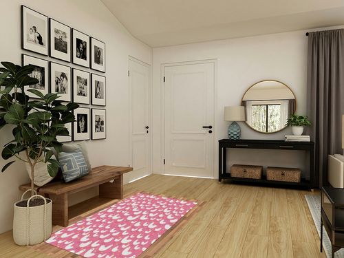 Ambesonne Birds Area Rug, Poultry Concept Abstract White Silhouettes of Fluffy Chickens and Tiny Sparrow Birds, Flat Woven Accent Rug for Living Room Bedroom Dining Room, 4' X 5' 7", Multicolor in Transitional Minimalistic Entryway
