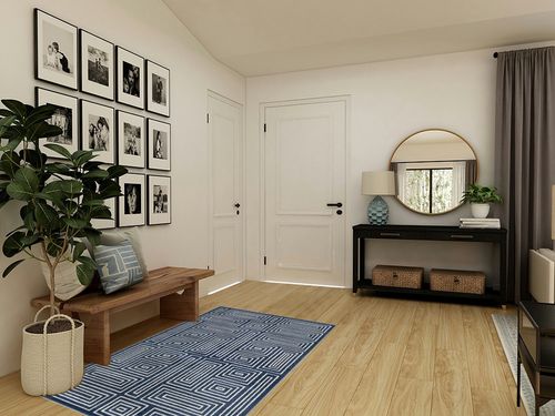 SAFAVIEH Amherst Collection Accent Rug - 4' x 6', Navy & Ivory, Mid-Century Modern Design, Non-Shedding & Easy Care, Ideal for High Traffic Areas in Entryway, Living Room, Bedroom (AMT430P) in Transitional Minimalistic Entryway