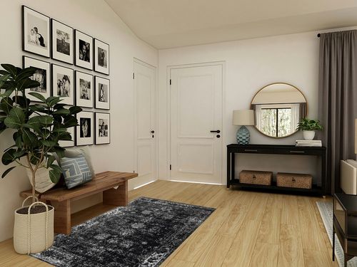 Unique Loom Sofia Collection Area Rug - Casino (4' 1" x 6' 1" Rectangle, Black/ Ivory) in Transitional Minimalistic Entryway