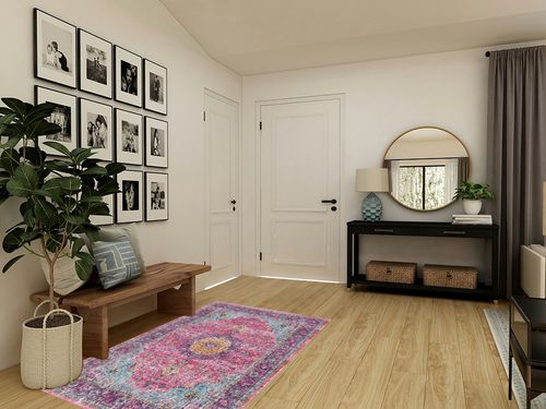 nuLOOM Verona Vintage Persian Area Rug, 4' x 6', Pink in Transitional Minimalistic Entryway
