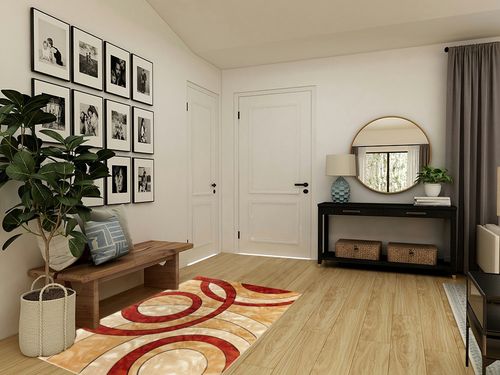 GLORY RUGS Area Rug Modern 4x6 Dark red Circles Geometry Soft Hand Carved Contemporary Floor Carpet Fluffy Texture for Indoor Living Dining Room and Bedroom Area in Transitional Minimalistic Entryway
